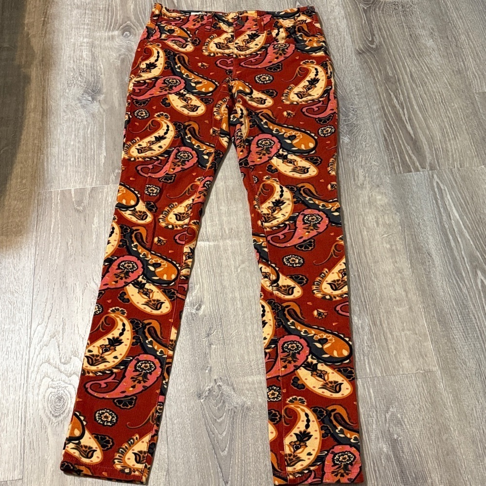 Pilcro Paisley Corduroy skinny pants